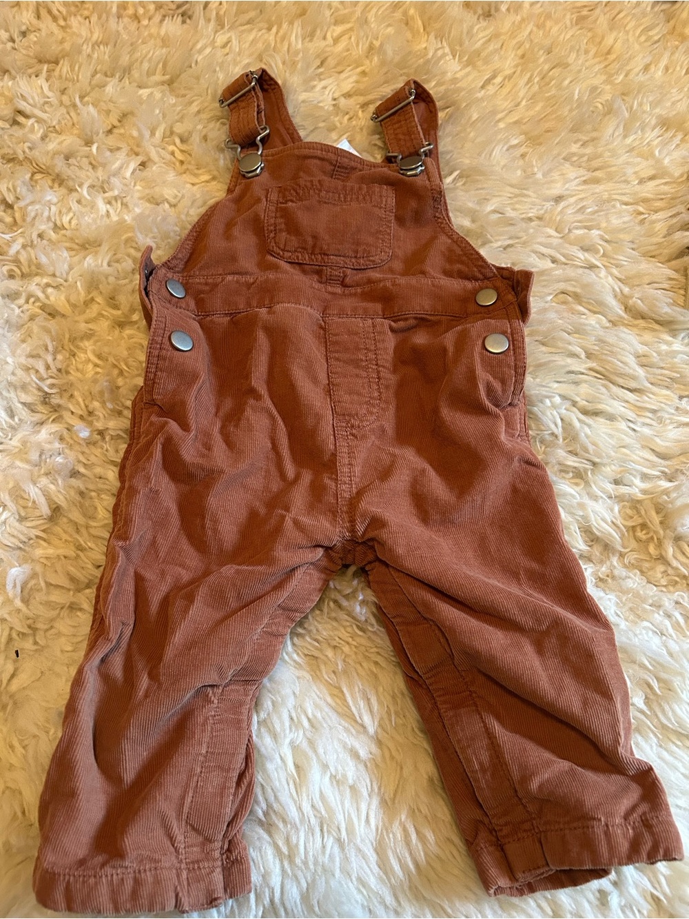 Kids Rust Corduroy Overalls